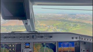 Landing at Malaga Airport  - AGP (cockpit view)