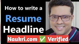 Resume headline for Naukri profile | How search Job Fast on Naukri.com