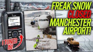 Hear Freak Snowfall Close Manchester Airport In Minutes!