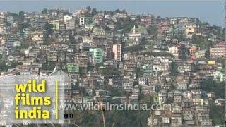 View of vertical Aizawl city, Mizoram!