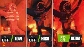 DOORS : RTX LOW OFF VS RTX HIGH OFF VS RTX ULTRA ON | Doors Monsters Animation (Realistic Mod)