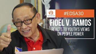 Fidel Ramos reacts to youth's views on People Power