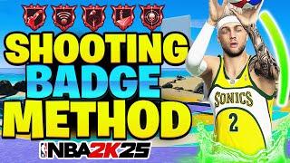 FASTEST SHOOTING BADGES METHOD on NBA 2K25! LIMITLESS RANGE, DEADEYE, SHIFTY SHOOTER & MINI MARKSMAN