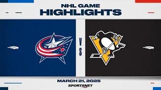 NHL Highlights | Blue Jackets vs. Penguins - March 21, 2025