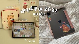 ipad pro 2021 11' unboxing // apple pencil + cute accessories 