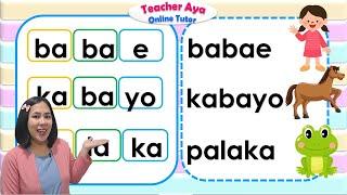 Magsanay at Matutong Bumasa | Tagalog Reading Lesson | Teacher Aya |  Pagpapantig | Tatlong pantig