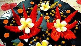 HOW TO MAKE PEPPER FLOWER - PEPPER GARNISH & VEGETABLE CARVING - ART IN PEPPER