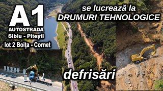 Autostrada A1 Sibiu Pitesti Lot 2 Boita Cornet - se lucreaza la drumuri tehnologice 17 07 2024