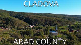 Cladova Village, Arad County, Romania. Cladova, Arad, Romania. Drone footage.