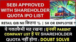 Upcoming IPO With Shareholders Quota | Sebi Approved  IPO | Upcoming IPO 2025 With Shareholder Quota