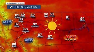 Sunny and hot on Wednesday