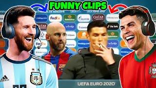 Ronaldo and Messi REACT to FUNNY CLIPS! 