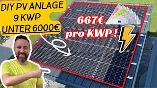 PV Anlage DIY mit Kostal Plenticore Plus G2 - günstig 9 kWp selbst gebaut / 667€ pro kWp