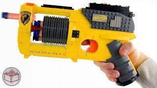 WORKING NERF GUN from LEGO BRICKS (Maverick REV-6)