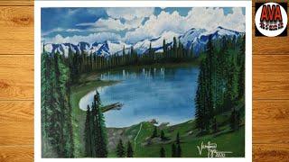 Acrylic landscape painting/Time-lapse/Arts of Varuna Arya