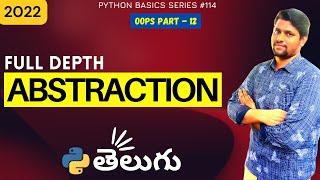 #114 Abstraction In Python | Abstract Class | oops concepts | Python tutorials