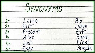 20 Synonyms Words| Easy Synonyms Words For Kids| Words With same meaning|