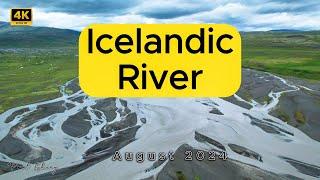 4K drone footage of river in northern Iceland, No. 1