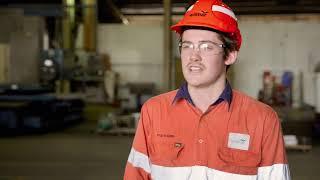 On the job as a fitting and turning apprentice with Wilmar Sugar Australia