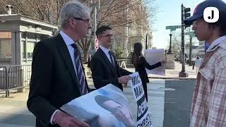 Burke family members protest outside the White House