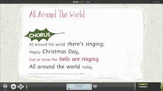 All Around The World Assembly Song from A Cracking Christmas! Songbook with Words on Screen™