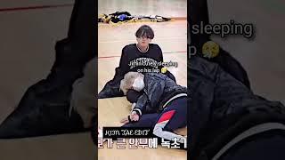 Jimin cutely sleeping on kookie'slap#bts #jimin #shorts