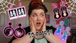 MY FULL EARRING COLLECTION! | 50 Pairs of Giant Kitschy and Spooky Acrylic Earrings!