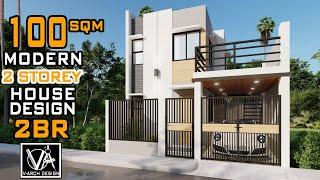 100 SQM 2 STOREY HOUSE DESIGN 2 BEDROOM