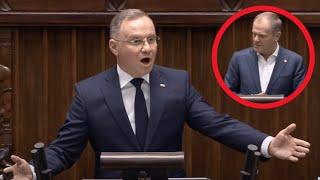 Prezydent Andrzej Duda miażdży pomysły Donalda Tuska! Zobacz! Orędzie Prezydenta Andrzeja Dudy