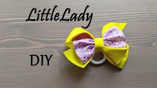 Красивый бант из ленты 4см - "Холли"/DIY/Beautiful bow "Holly"/LittleLady