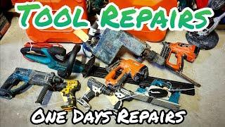 One days powertools Repairs in the workshop. Paslode, Makita, Dewalt and Bosch.