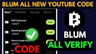 Blum Video Code Today ! Blum All YouTube Video Code ! Blum All Verify Code Today