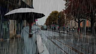 Walking in the Rain [Car Noiseless] SEP 2024 | ASMR Rain sounds for sleeping