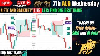 Live Nifty intraday trading | Bank nifty live trading | Live options trading | 7th AUG 2024 dhan