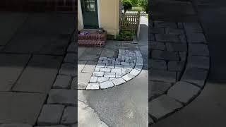 #21Work with me. Cobblestone edging install. #landscaping #shorts #youtubeshorts