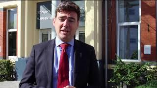 Mayor Andy Burnham opens Stepping Hill Hospital's new transfer hub