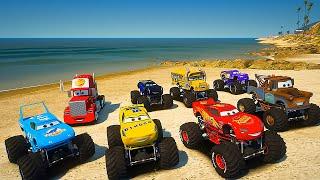 Challenge Crazy Cars Monster Trucks McQueen & Friends Miss Fritter Tow Truck Mater The King Mack