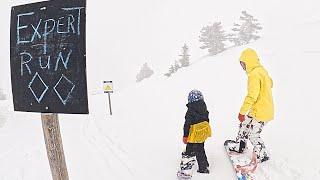 7 YEAR OLD RIDES FIRST DOUBLE BLACK DIAMOND RUN AT BOGUS BASIN SKI RESORT