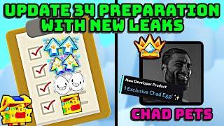  UPDATE 34 PREPARATION + NEW LEAKS INCLUDING CHAD EXCLUSIVE EGG AND MORE IN PET SIMULATOR 99