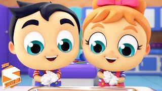Lave suas mãos | Canção infantil | Desenhos animado | Super Supremes Português | Musica para bebes