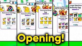 Opening Exclusive Sad Eggs, Flex Eggs, Emoji Egg! and Luchador Eggs and Huge Machine Butterfly Egg!