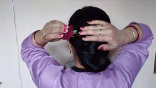 Beautiful Bun Hairstyle only 5 Minute  | hair style girl simple and easy | bun hairstyle for wedding