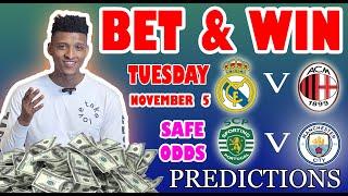 Europa Champions League Football Prediction Today 05-11-2024 |  Betting tips Today |