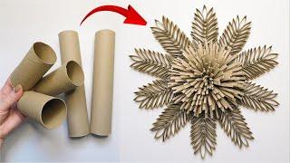 Smart Toilet Paper Roll Craft Idea ️ Paper Wall Flower Tutorial  Easy Handmade Room Decor DIY