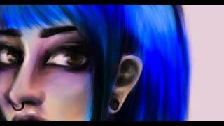 [SPEEDPAINT] self portrait BLUE HAIR