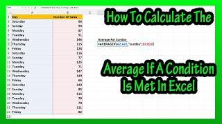 How To Calculate The Average If A Condition (Or Criteria) Is Met In Excel Explained