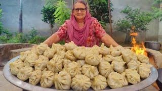 BIG MOMOS | Steamed Momos Recipe Cooking in Village | Delicious Street Food Snack Recipe