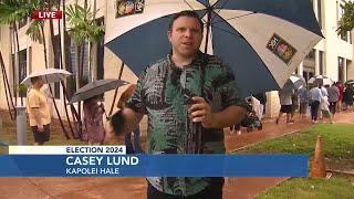 'It's better than nothing': Despite the rain, voters line up on Oahu to cast their ballot