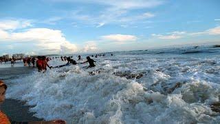 কক্সবাজার সমুদ্র সৈকতে ভয়ংকর ঢেউ || Cox's Bazar sea beach HD