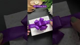 How to tie a ribbon bow on a gift box #youtubeshorts #diy #viralshort #shorts #trending